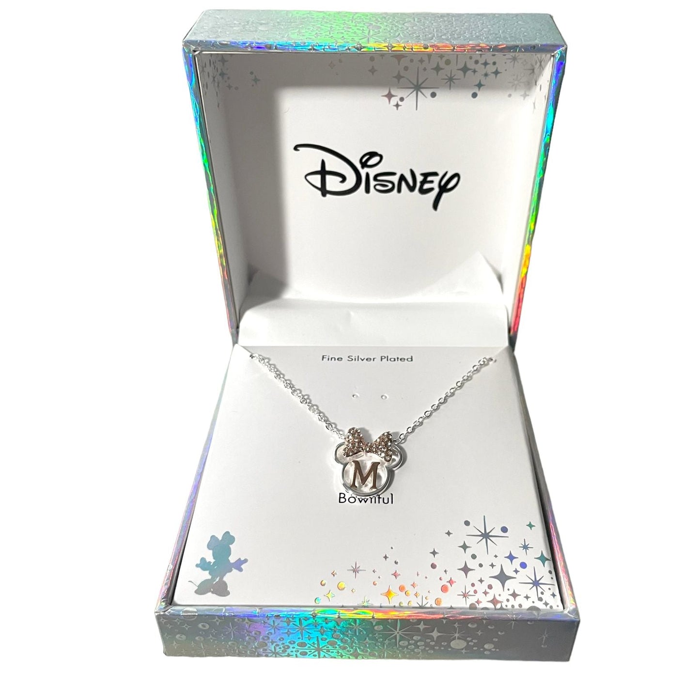 Collar Disney Plateado de Minnie con Inicial K
