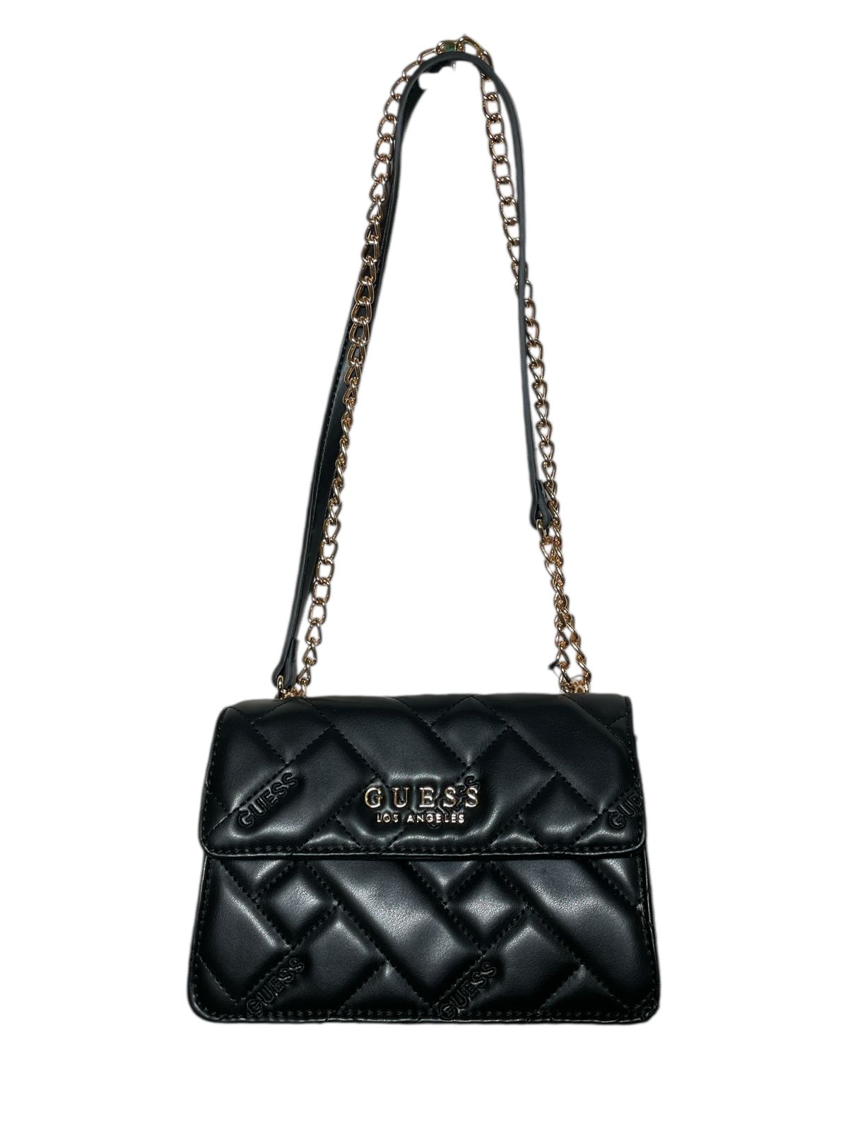Bolsa Clutch GUESS Acolchada Rosa o Negra con Cadena Dorada Estilo y Glamour Compacto