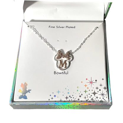 Collar Disney Plateado de Minnie con Inicial K