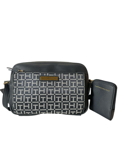 Bolso Tommy Hilfiger Black Monogram + Monedero | Doble Compartimento